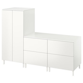 IKEA SMÅSTAD / PLATSA Szafa, Biały biały/z 2 komodami, 180x57x133 cm