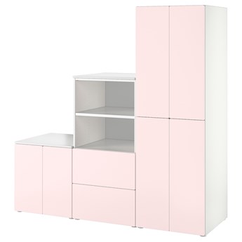 IKEA SMÅSTAD / PLATSA Regał, Biały/bladoróżowy, 180x57x181 cm