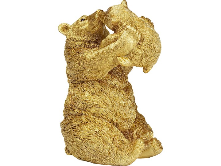 Figurka dekoracyjna Bear Lucky Mom 21x27 cm złota Zwierzęta Kolor Złoty