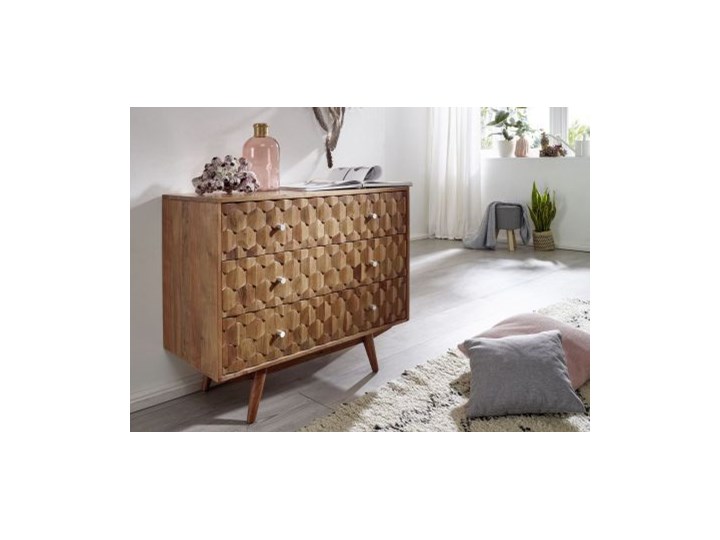 MOSAYK Komoda #107 Akacja lakierowana Wysokość 75 cm Głębokość 42 cm Szerokość 88 cm Drewno Kategoria Komody