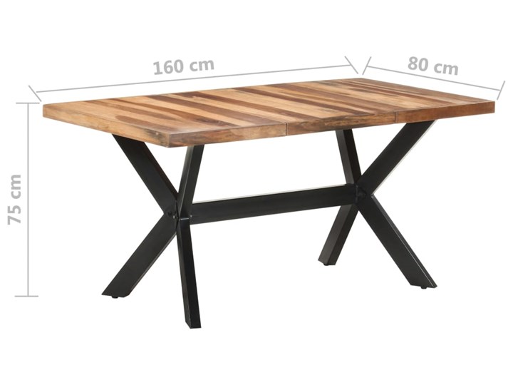 vidaXL Stół jadalniany, 160x80x75 cm, drewno stylizowane na sheesham Stal Styl Industrialny Średnica