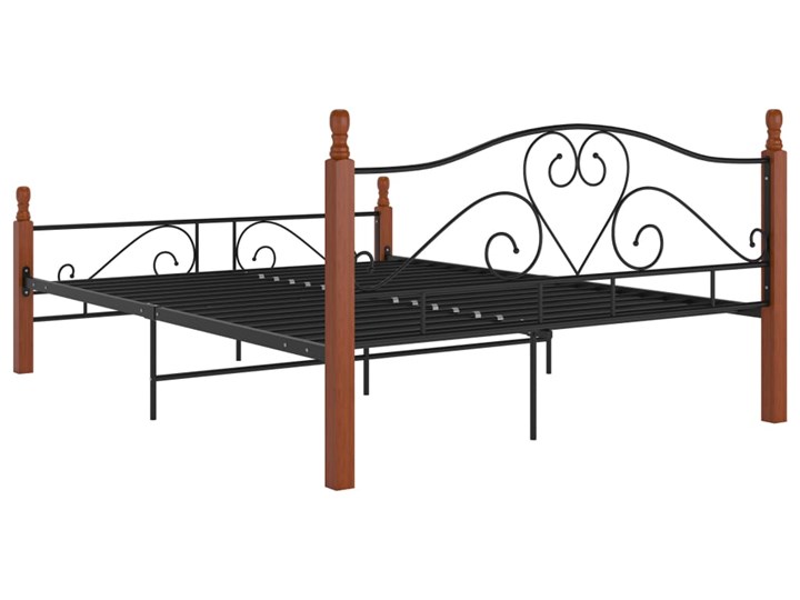 vidaXL Rama łóżka, czarna, metalowa, 160x200 cm Łóżko metalowe Drewno Kategoria Łóżka do sypialni