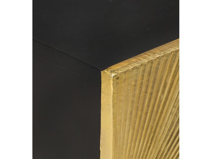 vidaXL Szafka nocna z mosiężnym frontem, 40x30x50 cm, drewno mango Metal Głębokość 30 cm Szerokość 40 cm Nocne Kolor Czarny