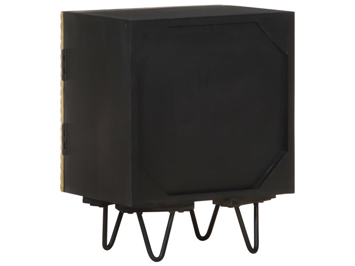 vidaXL Szafka nocna z mosiężnym frontem, 40x30x50 cm, drewno mango Nocne Metal Głębokość 30 cm Szerokość 40 cm Typ Nocne