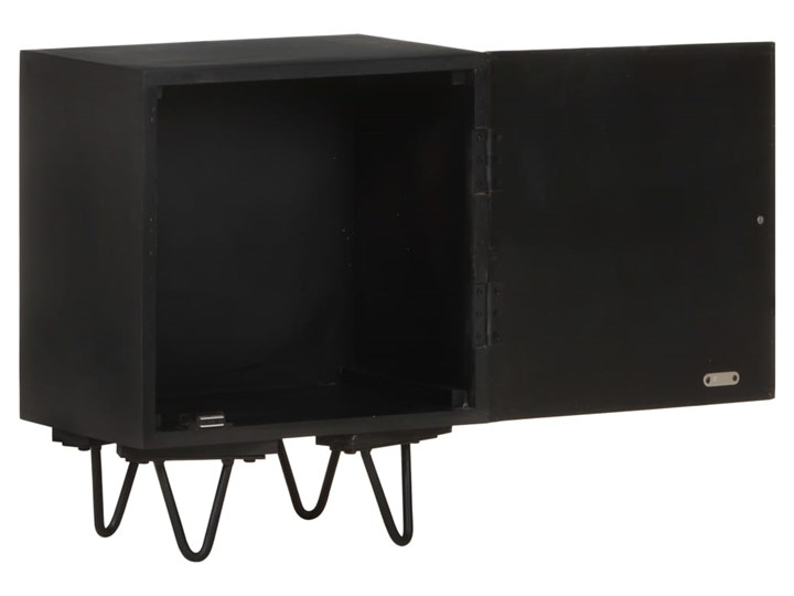 vidaXL Szafka nocna z mosiężnym frontem, 40x30x50 cm, drewno mango Szerokość 40 cm Kolor Czarny Metal Głębokość 30 cm Nocne Kategoria Szafki i regały