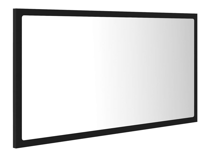 vidaXL Lustro łazienkowe LED, czarne, 80x8,5x37 cm, płyta wiórowa Pomieszczenie Łazienka Ścienne Prostokątne Lustro z ramą Styl Nowoczesny