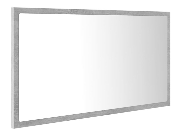 vidaXL Lustro łazienkowe z LED, szarość betonu, 80x8,5x37 cm, płyta Prostokątne Pomieszczenie Łazienka Lustro z ramą Ścienne Kategoria Lustra
