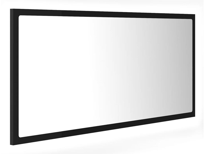 vidaXL Lustro łazienkowe z LED, czarne, 90x8,5x37 cm, płyta wiórowa Ścienne Prostokątne Lustro z ramą Kolor Czarny Pomieszczenie Łazienka