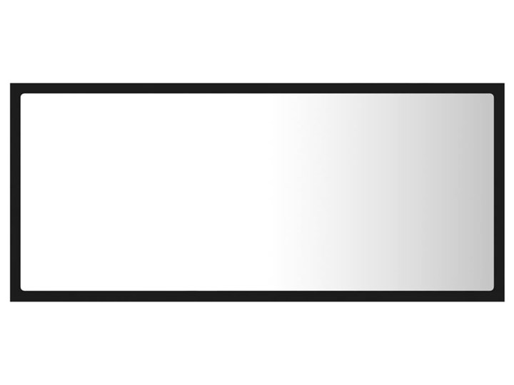 vidaXL Lustro łazienkowe z LED, czarne, 90x8,5x37 cm, płyta wiórowa Prostokątne Lustro z ramą Ścienne Styl Nowoczesny