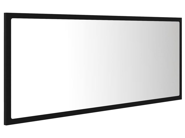 vidaXL Lustro łazienkowe z LED, czarne, 100x8,5x37 cm, płyta wiórowa Ścienne Lustro z ramą Kolor Czarny Prostokątne Styl Nowoczesny