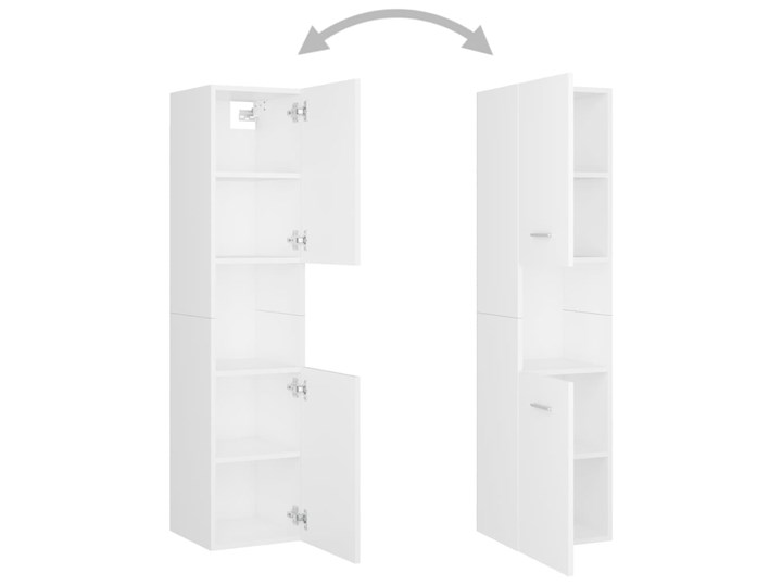 vidaXL Szafka łazienkowa, biała, 30x30x130 cm, płyta wiórowa Szafki Płyta MDF Płyta stolarska Rodzaj frontu Drzwiczki Kolor Biały