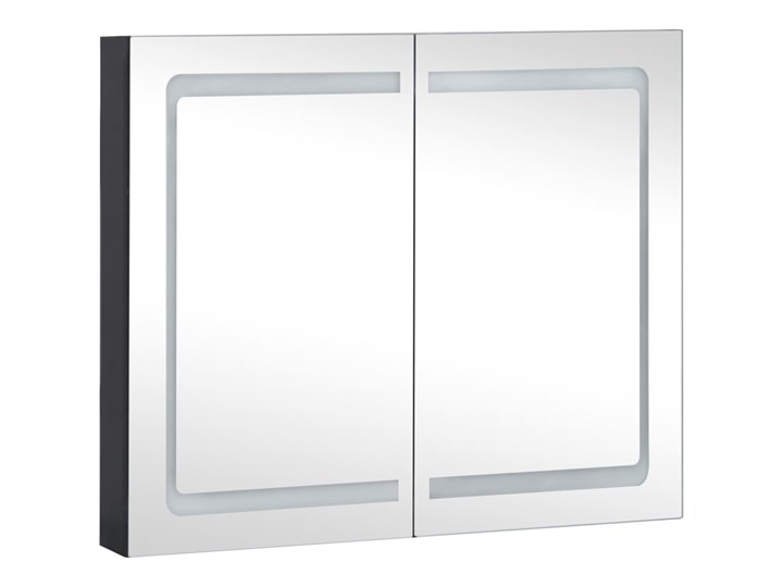 vidaXL Szafka łazienkowa z lustrem i LED, 80x12,2x68 cm Szerokość 80 cm Głębokość 13 cm Głębokość 12 cm Szafki Płyta MDF Szkło Wysokość 80 cm Rodzaj frontu Drzwiczki