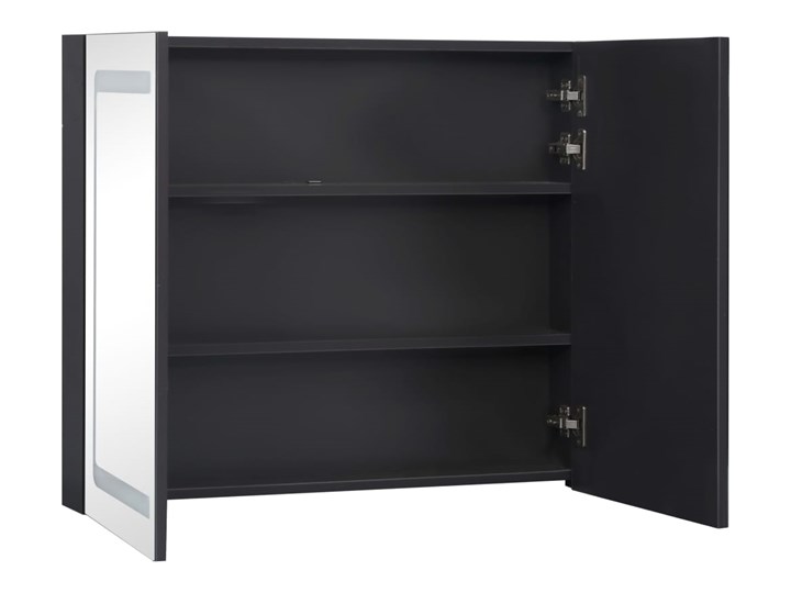 vidaXL Szafka łazienkowa z lustrem i LED, 80x12,2x68 cm Wysokość 80 cm Szkło Płyta MDF Głębokość 12 cm Szafki Szerokość 80 cm Rodzaj frontu Drzwiczki Głębokość 13 cm Kategoria Szafki stojące