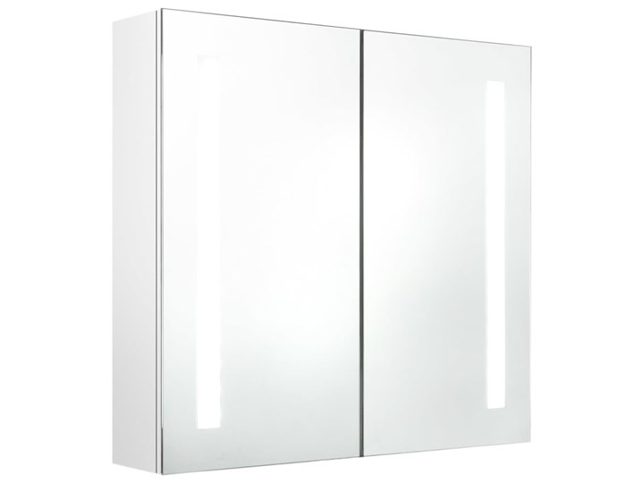 vidaXL Szafka łazienkowa z lustrem i LED, biel z połyskiem 62x14x60 cm Wiszące Szerokość 62 cm Głębokość 14 cm Płyta MDF Szafki Szkło Kolor Biały