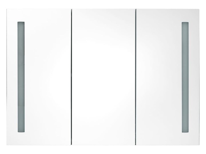 vidaXL Szafka łazienkowa z lustrem i LED, 89 x 14 x 62 cm, szara Szafki Szkło Głębokość 14 cm Wiszące Szerokość 89 cm Płyta MDF Kategoria Szafki stojące