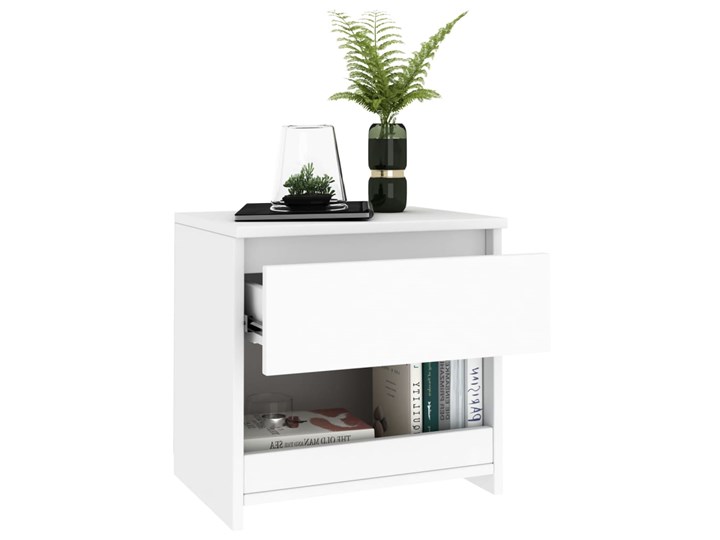 vidaXL Szafka nocna, biała, 40x30x39 cm, płyta wiórowa Szerokość 40 cm Płyta laminowana Głębokość 30 cm Płyta MDF Płyta meblowa Nocne Uniwersalne Kolor Biały