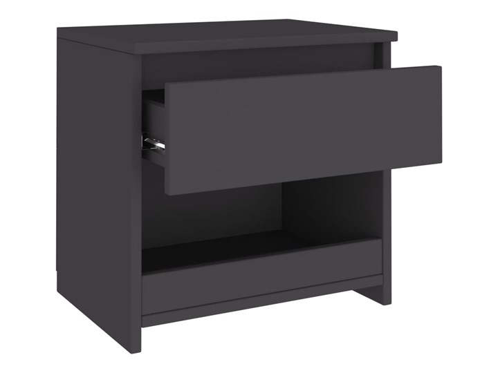 vidaXL Szafka nocna, szara, 40x30x39 cm, płyta wiórowa Płyta laminowana Nocne Uniwersalne Szerokość 40 cm Głębokość 30 cm Płyta MDF Płyta meblowa Pomieszczenie Sypialnia