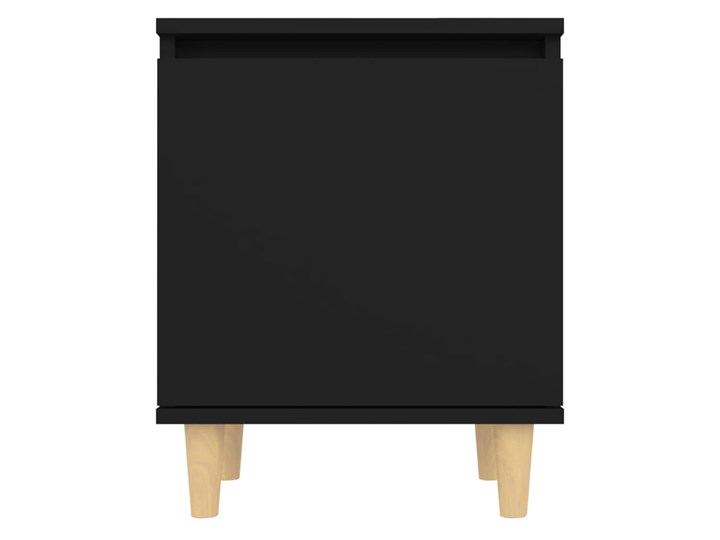 vidaXL Szafka nocna z drewnianymi nóżkami, czarna, 40x30x50 cm Płyta laminowana Nocne Płyta MDF Drewno Płyta meblowa Głębokość 30 cm Kolor Czarny Szerokość 40 cm Typ Nocne