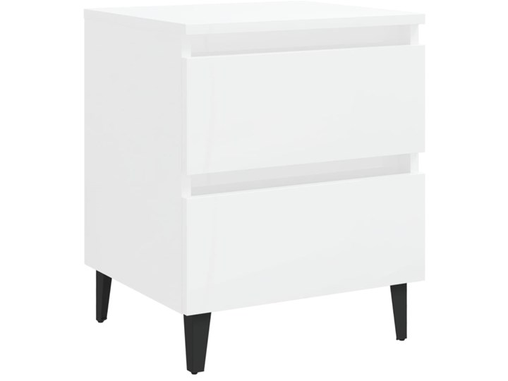 vidaXL Szafka nocna, biała, wysoki połysk, 40x35x50 cm, płyta wiórowa Nocne Płyta laminowana Głębokość 35 cm Płyta meblowa Płyta MDF Styl Industrialny Szerokość 40 cm Metal Pomieszczenie Sypialnia