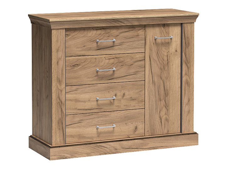 Komoda w kolorze kraft złoty - Almira 6X Szerokość 60 cm Z szufladami Wysokość 96 cm Płyta MDF Głębokość 42 cm Z witrynami Szerokość 114 cm Pomieszczenie Pokój nastolatka