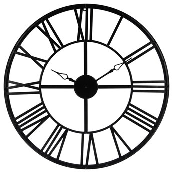 Zegar wiszący z metalu, tarcza z dużymi elementami w stylu vintage