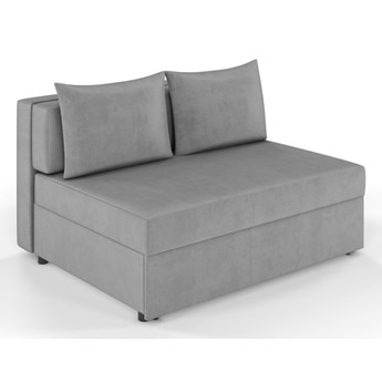 Jasno-szara rozkładana sofa Dancan OLGA z funkcją spania i pojemnikiem na pościel / szerokość 136 cm