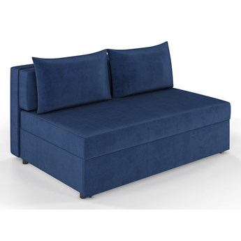 Granatowa rozkładana sofa Dancan OLGA z funkcją spania i pojemnikiem na pościel / szerokość 156 cm