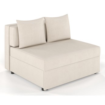 Beżowa rozkładana sofa Dancan OLGA z funkcją spania i pojemnikiem na pościel / szerokość 116 cm
