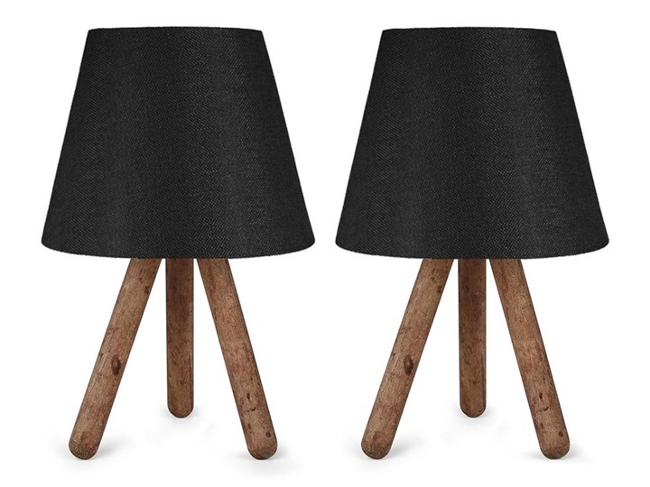 ZESTAW 2x Lampa stołowa AYD 1xE27/60W/230V czarny/brązowy Wysokość 33 cm Drewno Tworzywo sztuczne Kategoria Lampy stołowe