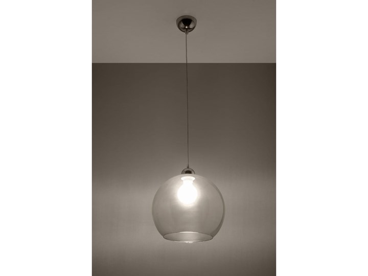 Szklana lampa wisząca kula Ball biały transparentny Chrom Lampa kula Metal Szkło Stal Lampa z kloszem Kolor Przezroczysty
