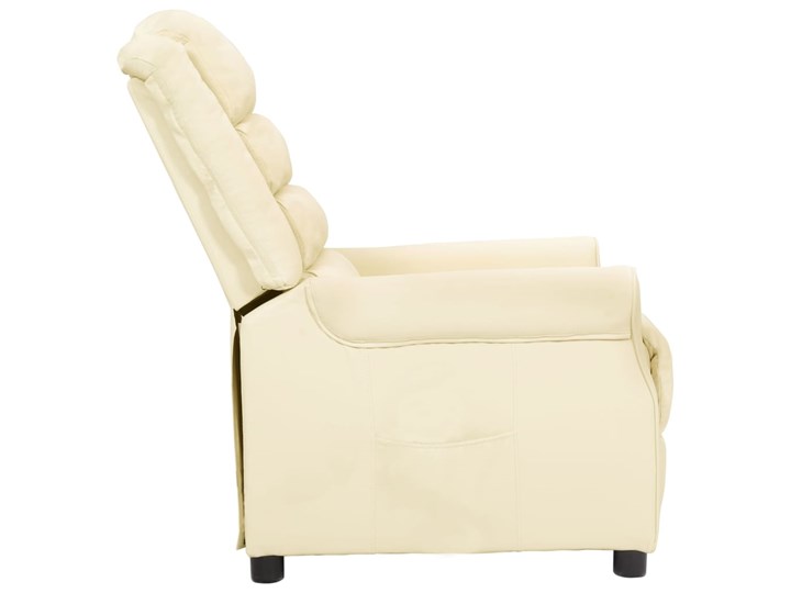 vidaXL Fotel rozkładany, kremowy, sztuczna skóra Kategoria Fotele do salonu Tworzywo sztuczne Tkanina Metal Skóra ekologiczna Pomieszczenie Salon