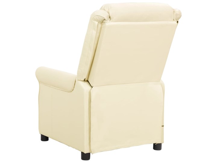 vidaXL Fotel rozkładany, kremowy, sztuczna skóra Tworzywo sztuczne Metal Tkanina Skóra ekologiczna Kategoria Fotele do salonu