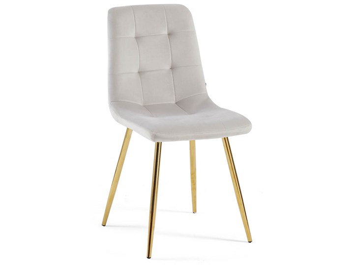 Krzesło jasnoszare, złote nogi  DC-6401 welur#13 Tworzywo sztuczne Tkanina Metal Rodzaj(n) Krzesła Kolor Złoty