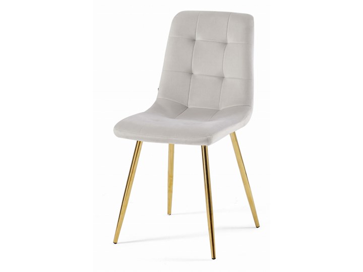 Krzesło jasnoszare, złote nogi  DC-6401 welur#13 Tworzywo sztuczne Metal Tkanina Styl Nowoczesny