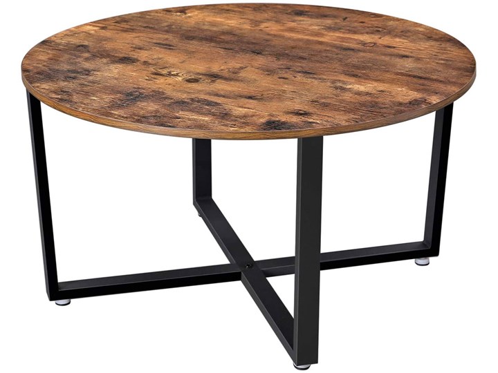 Nowoczesny industrialny stolik kawowy - Lebios Metal Ława Stal Kategoria Stoliki i ławy Drewno Beton Szkło Wysokość 47 cm Zestaw stolików Styl Minimalistyczny