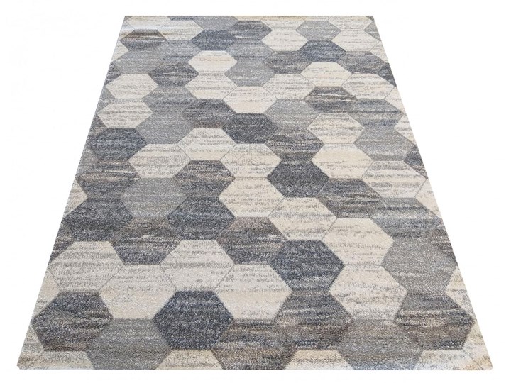 Szary nowoczesny dywan w sześciokąty - Howard Jedwab Syntetyk Dywany 80x150 cm Pomieszczenie Sypialnia