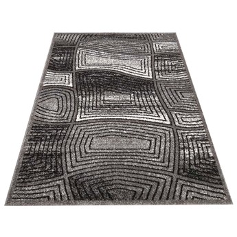 Szary nowoczesny wzorzysty dywan - Mantor