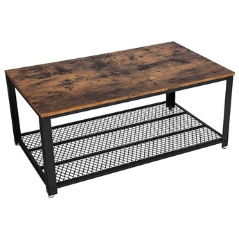 Industrialny stolik do salonu z półką - Kafi
