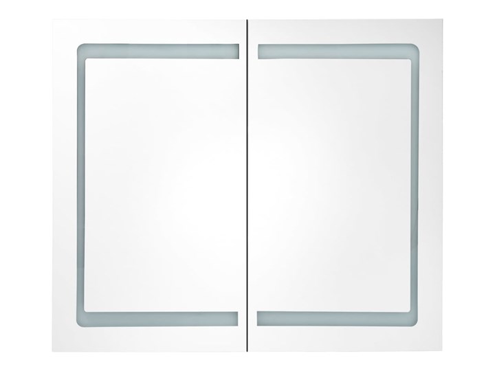 vidaXL Szafka łazienkowa z lustrem i LED, kolor dębu, 80x12x68 cm Szafki Wiszące Szkło Drewno Płyta MDF Kategoria Szafki stojące