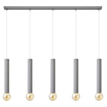 Lampa metalowa pięciopunktowa na listwie TUBA szara E27