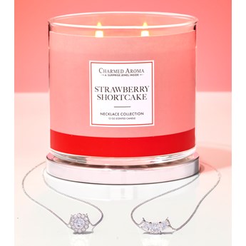 Charmed Aroma sojowa świeca zapachowa z biżuterią 12 oz 340 g Naszyjnik - Strawberry Shortcake