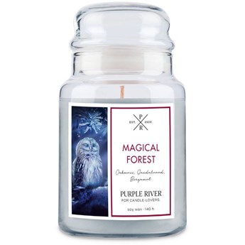 Purple River sojowa naturalna świeca zapachowa w szkle 22 oz 623 g - Magical Forest