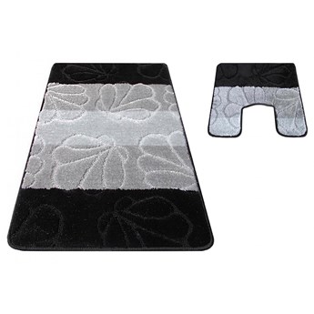 Czarny komplet dywaników łazienkowych - Visto 4X