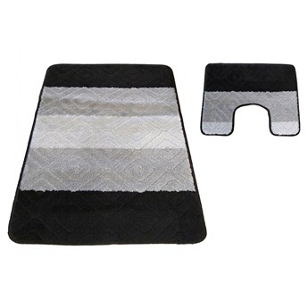 Czarne wzorzyste dywaniki łazienkowe - Herion 4X