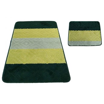 Zielone miękkie dywaniki łazienkowe - Herion 3X