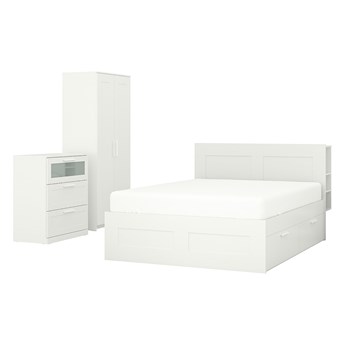 IKEA BRIMNES Zestaw mebli do sypialni 3 szt, biały, 180x200 cm