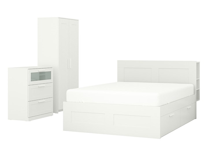 IKEA BRIMNES Zestaw mebli do sypialni 3 szt, biały, 180x200 cm Pomieszczenie Sypialnia Kategoria Zestawy mebli do sypialni