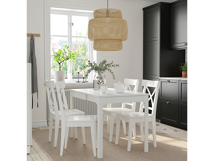 IKEA EKEDALEN / INGOLF Stół i 4 krzesła, biały/biały, 80/120 cm Pomieszczenie Jadalnia Kategoria Stoły z krzesłami