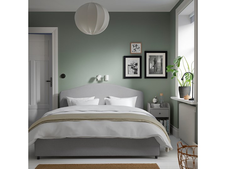 IKEA HAUGA Meble do sypialni, kpl. 2 szt, Vissle szary, 160x200 cm Pomieszczenie Sypialnia Kategoria Zestawy mebli do sypialni