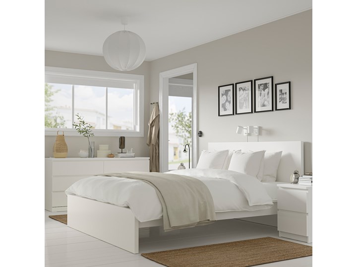 IKEA MALM Zestaw mebli do sypialni 4 szt, Biały, 160x200 cm Pomieszczenie Sypialnia